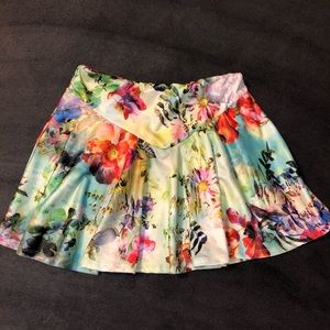 Coca Cola Floral Pleated Mini Skirt